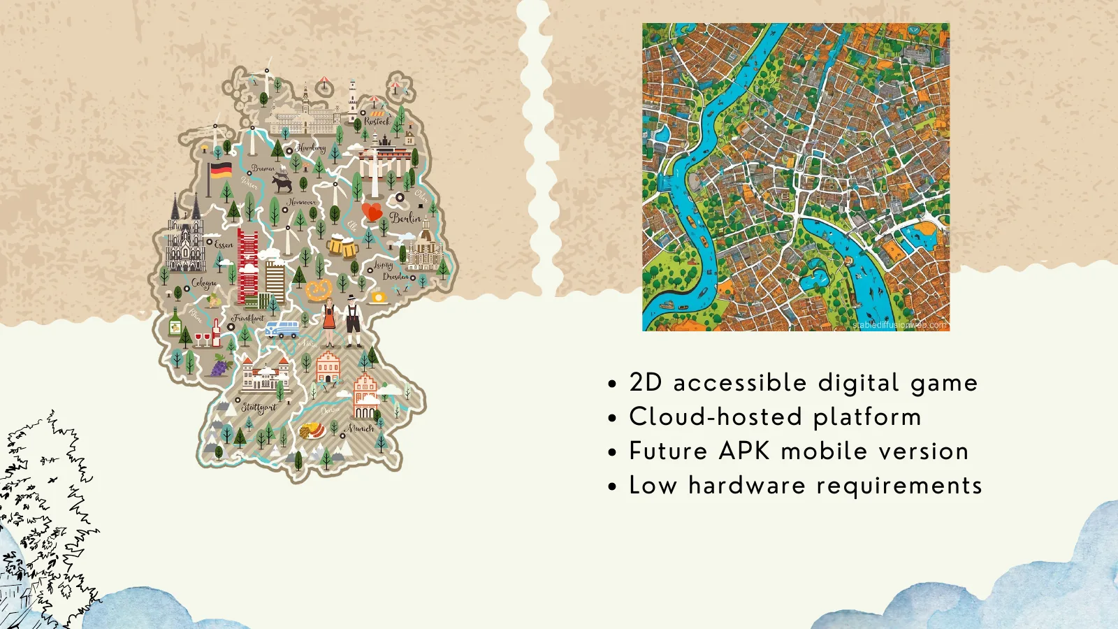 Stylised maps of real places